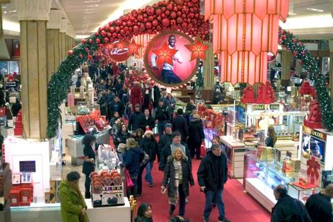 Macy's department store inside Stock Photos