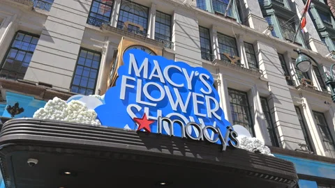 Macy’s Flower Show 2023 is opened at Herald Square in New York City Video stock 236964560