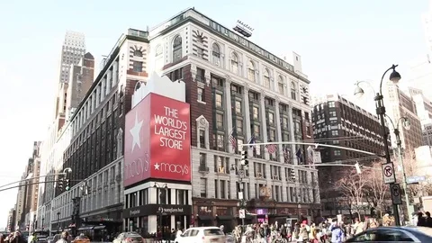 Macy's Herald Square 34th and Broadway New York Stock Footage 69210579