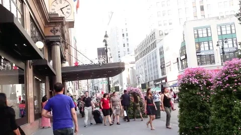Macy's Herald Square Manhattan and Pedestrians Stock Footage 69208624