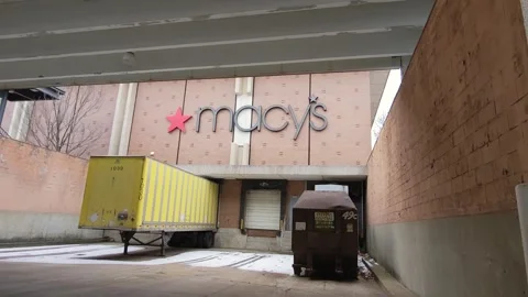 Macy's loading dock as seen at Franklin Park Mall in Toledo, Ohio. Stock Footage 297928557