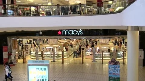 Macys mall store, view from escalator Video stock 55413120