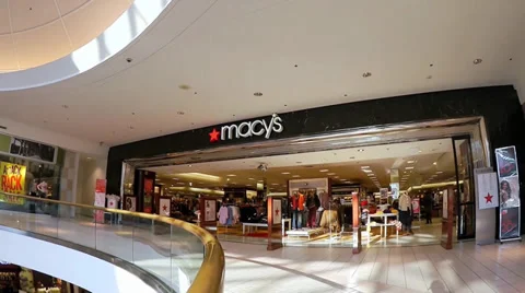 Macys mall storefront fisheye Video stock 34170904