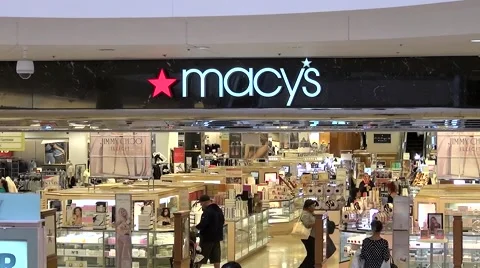 Macy's store customers, escalator view 스톡 동영상 55413136
