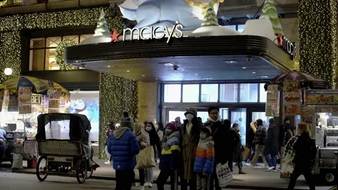 Macys Superstore entrance in Manhattan, Stock Video Pond5
