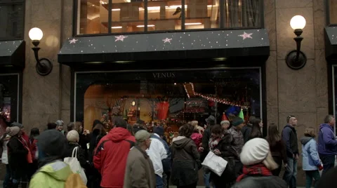 Macys Windows during the Holidays. Black Friday Shopping. Stock-Footage 47247873