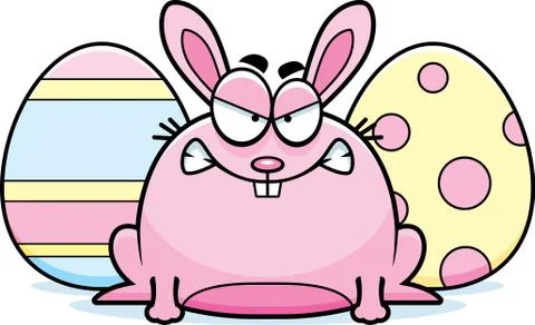 Mad Cartoon Easter Bunny Stock Illustration
