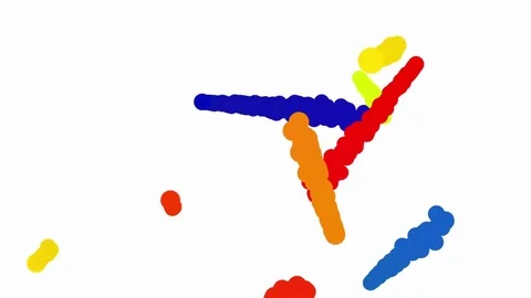 Mad Dance of Color Spots In 2D Stock-Footage 72473779