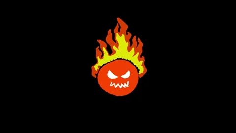 Mad expression looping animation on black background Stock Footage 340273185