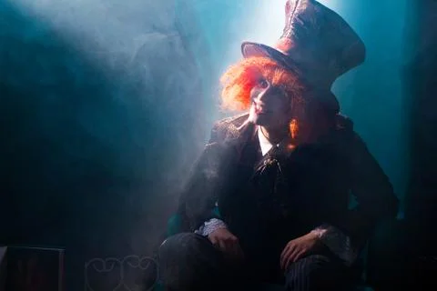 Mad hatter in the ray of light Stock Photos
