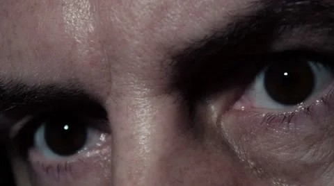 Mad insane crazy evil man's eyes close up. Stock Footage 55118245