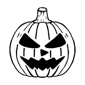 Mad Jack O Lantern glyph icon, halloween pumpkin isolated Stock Illustration