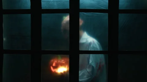 Mad Killer From The Window Of The Asylum Stock Footage 317617436