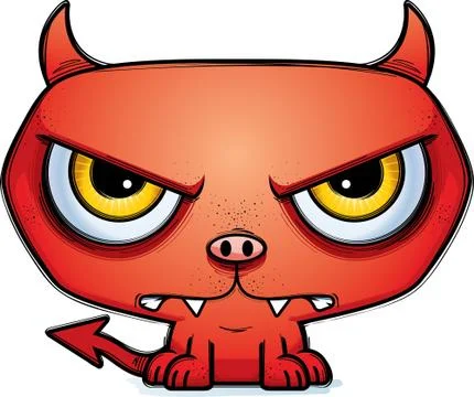 Mad Little Cartoon Devil Illustrazione stock