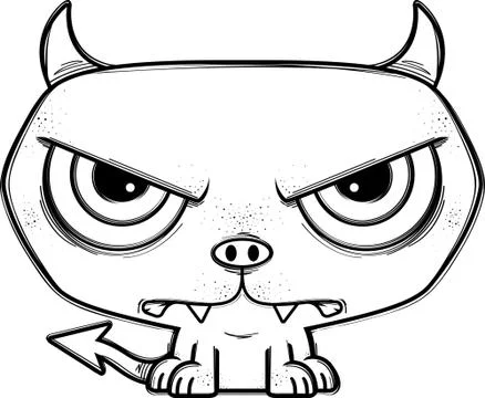 Mad Little Cartoon Devil 스톡 일러스트