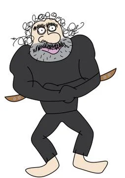 Mad man in a straitjacket Stock Illustration