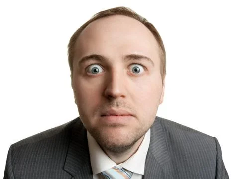 Mad manager on white background Stock Photos