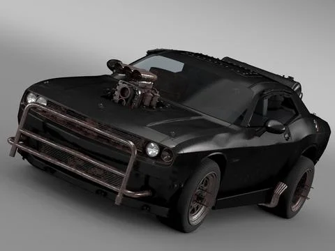 Mad Max Fight Interceptor Dodge Challenger 2015 3D Model