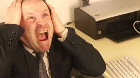 Mad office worker Stock Footage 21369730