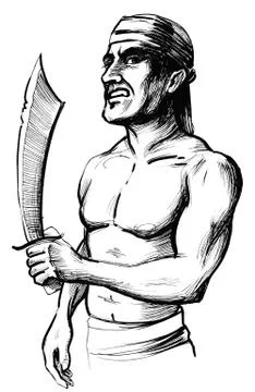 Mad pirate Stock Illustration