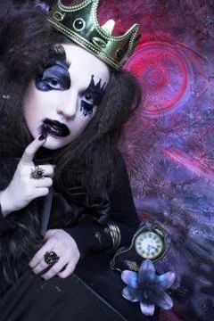 Mad queen. Stock Photos