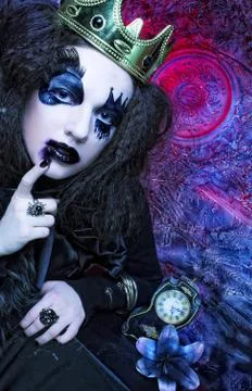 Mad queen. Stock Photos