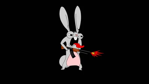 Mad rabbit gets angry and shoots Stock Footage