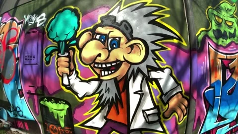 Mad Science Graffiti Stock Footage 151801415
