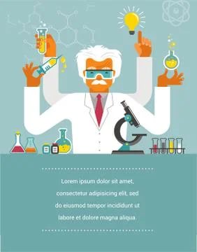 Mad Scientist - Research, Bio Technology Stock Illustration