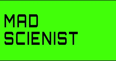 Mad scientist text green screen, masked glitched effect. Stock Footage 132622683