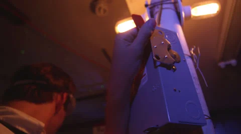 Mad Scientist Turns On Lab Stock Footage 33849968