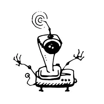 Mad scribble doodle robot An illustration of a mad scribble doodle robot C... Stock Photos