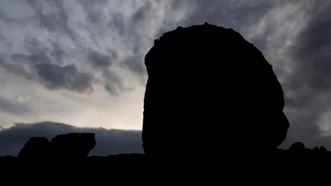 Mada'in Salih archaeological site in the desert , Time Lapse at Sunrise Stock Footage 266799112