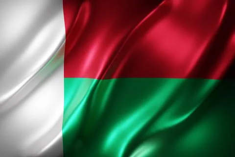 Madagascar 3d flag Stock Illustration