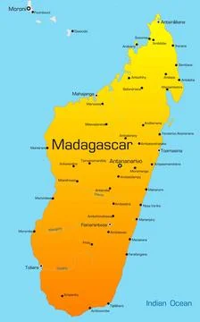 Madagascar Abstract vector color map of Madagascar country Copyright: xZoo... Stock Photos
