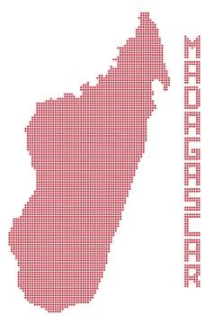 Madagascar Africa Dot Map Stock Illustration