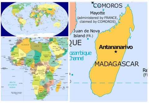 Madagascar &amp; Africa Stock Illustration