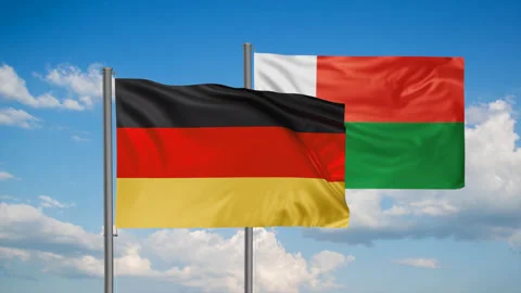 Madagascar and Germany flag Video stock 245111213