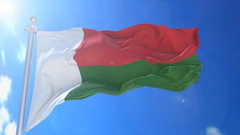 Madagascar animated flag pack in 3D and isolated background Stock Footage 119930123