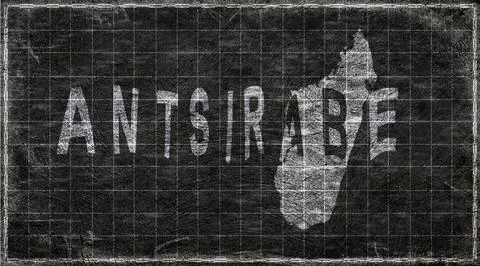 Madagascar Antsirabe Typography Map Stock Illustration