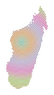 Madagascar dotted map. Digital style shape of Madagascar. Tech icon of the .. Stock Photos