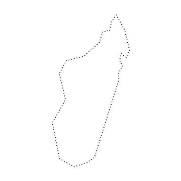 Madagascar dotted outline vector map Stock Illustration