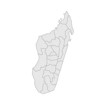 Madagascar editable vector political map EPS Stock Illustration