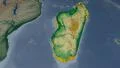 Madagascar extruded. Bumps shaded. 4k or 4k+ Resolution