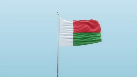 Madagascar Flag With Alpha And Background With Different Angle Of Movement   스톡 동영상 131685274
