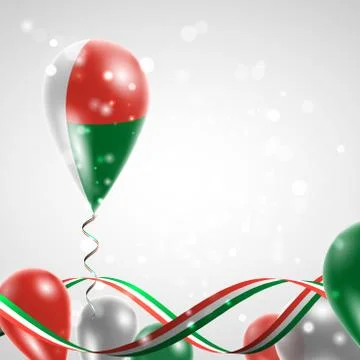 Madagascar flag on balloon Stock Illustration