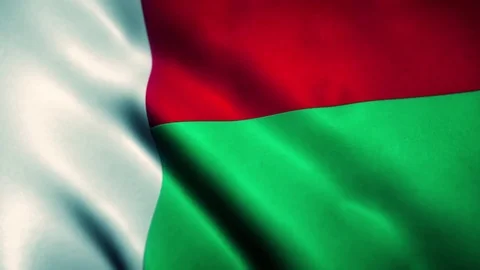 Madagascar Flag Blowing in the Wind Video stock 76104871