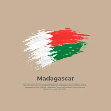 Madagascar flag. Brush strokes. Vector brush painted madagascar flag Stock Illustration