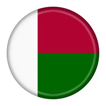 Madagascar flag button 3d illustration with clipping path Stock Illustration