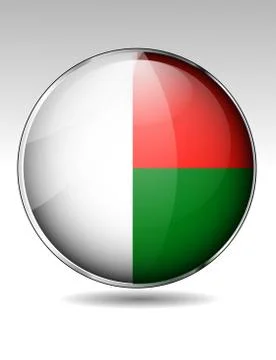 Madagascar flag button Stock Illustration
